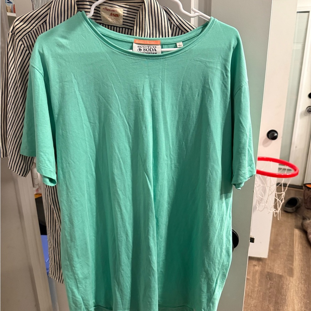 Scotch & Soda Amsterdam Men’s Light Blue Short Sleeve Shirt Size Large